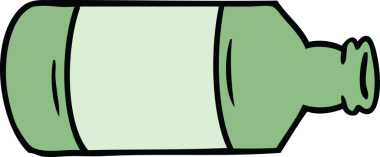 Bir insan tarafından çizilmiş eski bir cam şişe karalaması.