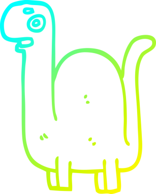 Bir insan tarafından çizilmiş tarih öncesi bir dinozorun soğuk gradyan çizimi