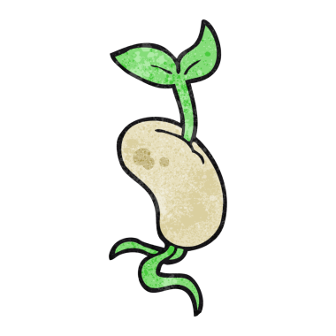 Bir insan tarafından çizilmiş el yapımı çizgi film tohumu.