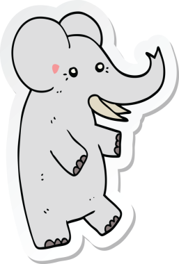 Bir insan tarafından çizilmiş bir filin çıkartması.