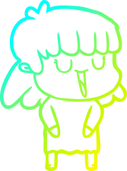 Bir insan tarafından çizilmiş bir karikatür kadın çizimi.