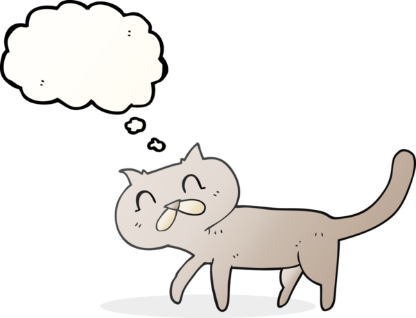 Bir insan tarafından çizilmiş serbest çizim baloncuk çizgi film kedisi.