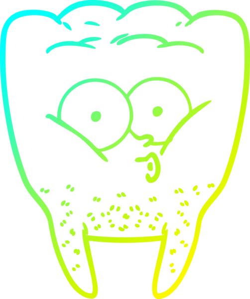 Bir insan tarafından çizilen ıslık çalan bir dişin soğuk gradyan çizimi