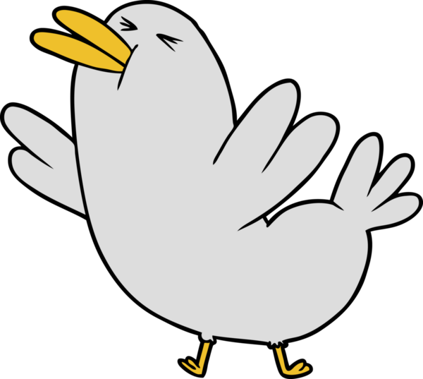 Bir insan tarafından çizilmiş çizgi film kuşu.