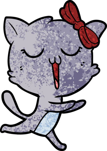 Bir insan tarafından çizilmiş çizgi film kedisi.