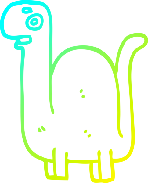 Bir insan tarafından çizilmiş tarih öncesi bir dinozorun soğuk gradyan çizimi