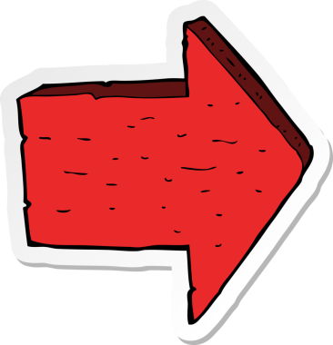 Bir insan tarafından çizilmiş ok işaretinin karikatürü.