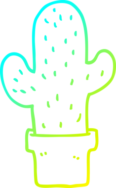 Bir insan tarafından çizilen kaktüsün soğuk gradyan çizgisi.