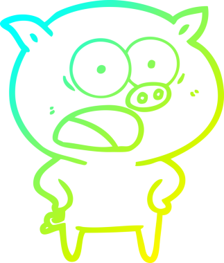 Bir insan tarafından çizilmiş bağıran domuz çizgi filmi çizimi.