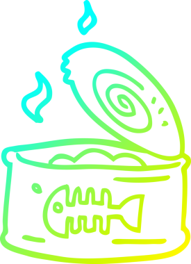 Bir insan tarafından çizilmiş bir ton balığı konservesinin soğuk gradyan çizimi.