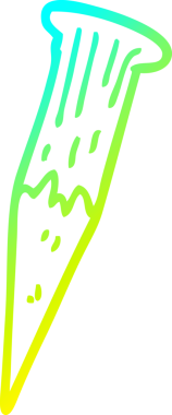 Bir insan tarafından çizilen kanlı vampir kazığının soğuk çizgi çizimi.