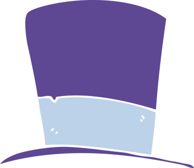 Bir insan tarafından çizilmiş karikatür silindir şapka.