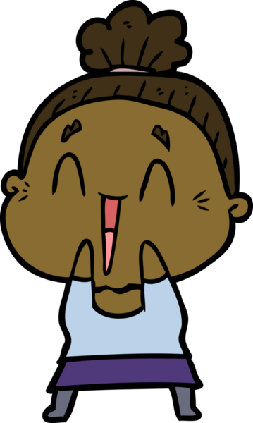 Bir insan tarafından çizilmiş mutlu yaşlı kadın çizgi filmi.