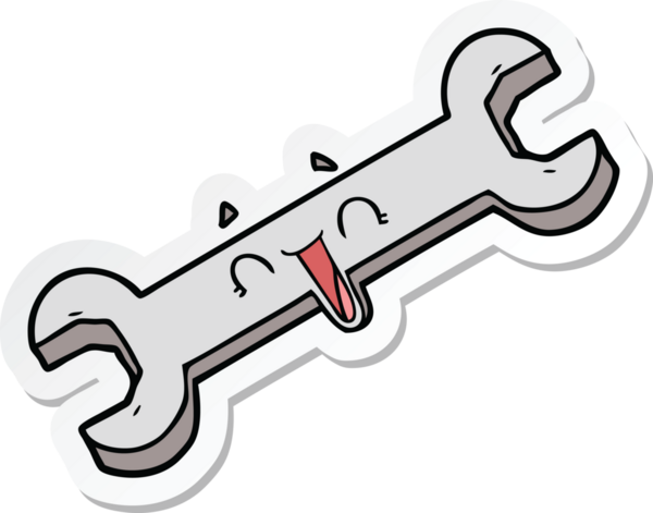 Bir insan tarafından çizilmiş bir çizgi film çıkartması.