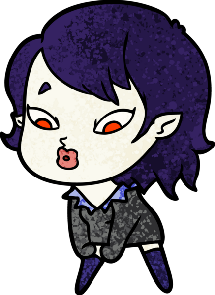 Bir insan tarafından çizilmiş şirin vampir kız çizgi filmi.