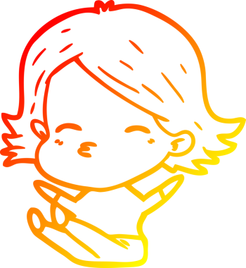 Bir insan tarafından çizilmiş çizgi film karakteri.