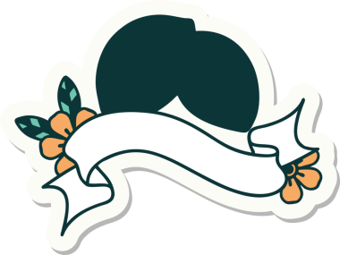 Bir insan tarafından çizilmiş kahve çekirdekli dövme stili çıkartması.