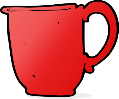 Bir insan tarafından çizilmiş karikatür kupası.