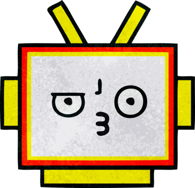 Bir insan tarafından çizilmiş robot kafasının retro grunge dokusu