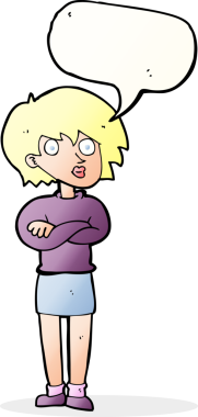 Bir insan tarafından çizilmiş bir konuşma baloncuğuyla çapraz kollar.