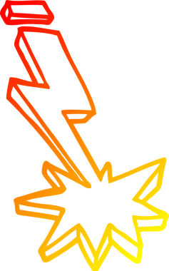 Bir insan tarafından çizilen karikatür yıldırımının sıcak çizgi çizimi