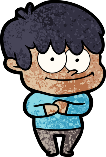 Bir insan tarafından çizilmiş mutlu çizgi film adamı.