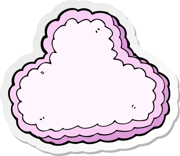 Bir insan tarafından çizilmiş karikatür dekoratif bulut çıkartması.