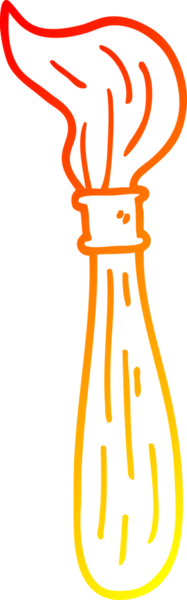 Bir insan tarafından çizilmiş karikatür fırçasının sıcak gradyan çizimi