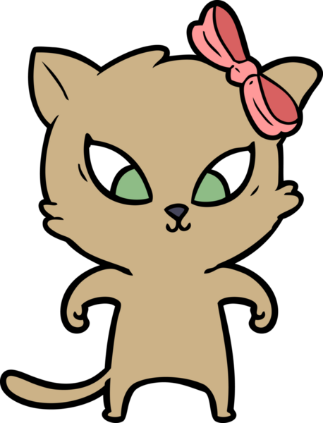 Bir insan tarafından çizilmiş çizgi film kedisi.