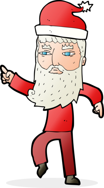 Bir insan tarafından çizilmiş Noel Baba çizgi filmi.