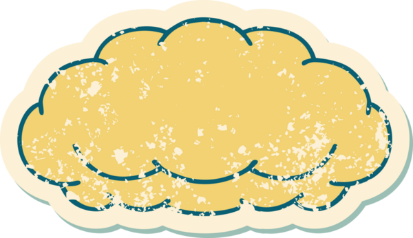 Bir insan tarafından çizilmiş gri bir bulutun sembolik depresif dövme şekli