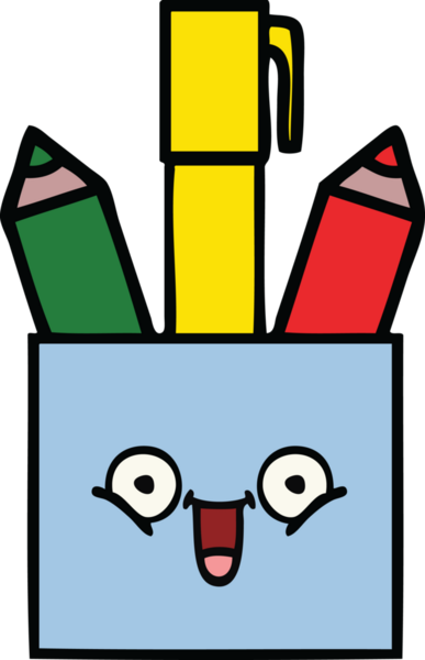 Bir insan tarafından çizilmiş kalem kapının sevimli karikatürü.