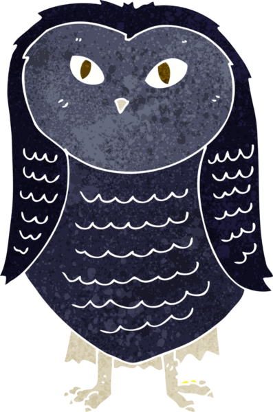 bir insan tarafından çizilmiş bir baykuş.