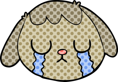 Bir insan tarafından çizilmiş köpek suratı.