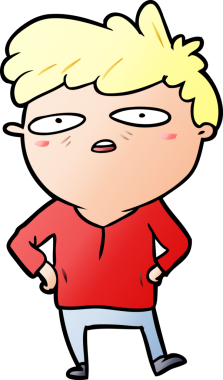 bir insan tarafından çizilmiş sabırsız bir karikatür