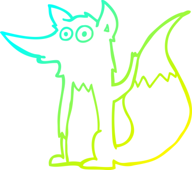 Bir insan tarafından çizilmiş bir kurdun soğuk çizgi çizimi.