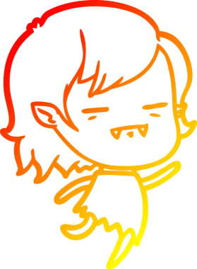 Bir insan tarafından çizilmiş ölümsüz vampir bir kızın sıcak çizgi çizimi