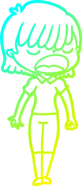 Bir insan tarafından yüksek sesle çizilmiş bir karikatür kadın çizimi.