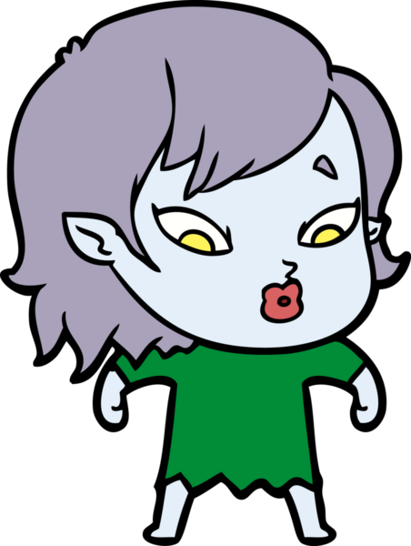 Bir insan tarafından çizilmiş şirin vampir kız çizgi filmi.