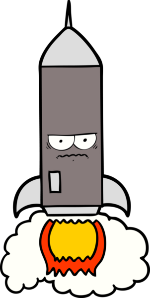 bir insan tarafından çizilmiş çizgi film roketi