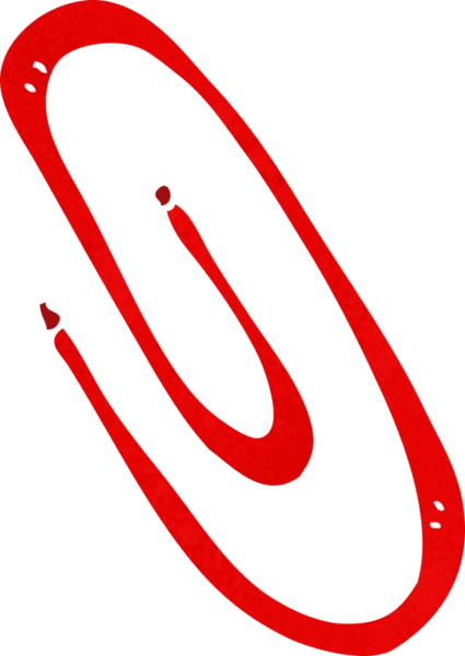 Bir insan tarafından çizilmiş kırmızı ataç.