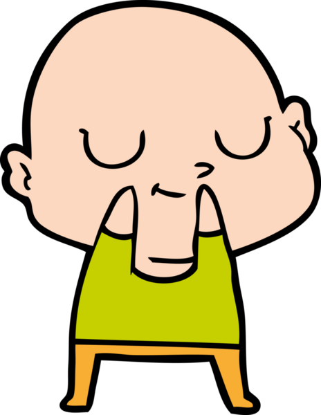 bir insan tarafından çizilmiş kel bir adam.