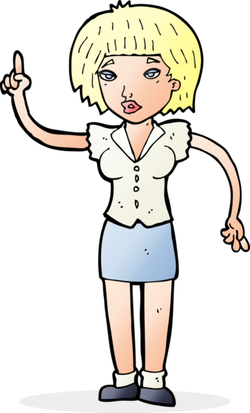 Bir insan tarafından çizilmiş bir fikri olan karikatür kadın.