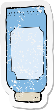 Bir insan tarafından çizilmiş bir çizgi film losyonunun gerilimli yapıştırması.