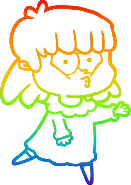 gökkuşağı gradyan çizimi bir insan tarafından çizilmiş bir çizgi film ıslık kızı