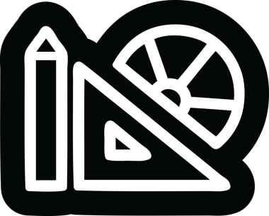 Bir insan tarafından çizilmiş matematik ekipmanı simgesi