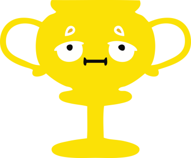 Bir insan tarafından çizilen kupanın düz renkli retro karikatürü