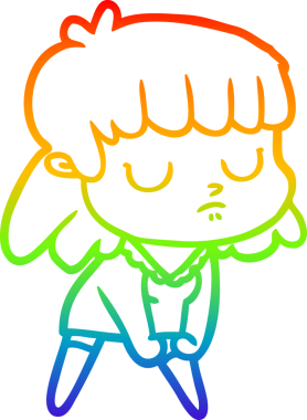 gökkuşağı gradyan çizgi çizimi bir insan tarafından çizilmiş ilgisiz bir kadın