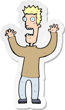 Bir insan tarafından çizilmiş bir karikatürün çıkartması.