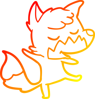 Bir insan tarafından çizilmiş dost canlısı bir tilkinin sıcak çizgi çizimi